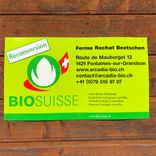 panneau ferme Arcadia plantes aromatiques et médicinales tisanes condiments Bio Suisse Vaud